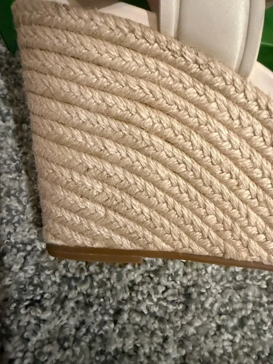 kate spade Cream Leather Cross-Strap Espadrille Wedges - Picture 6 of 9